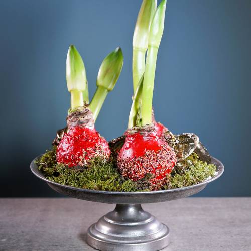 Floristik24 Assiette de service sur la base argent antique Ø31cm H14cm