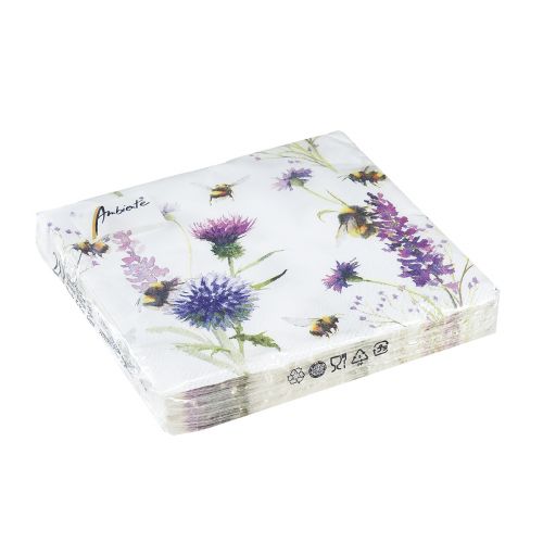 Article Serviettes d'été décoration bourdons abeilles 25x25cm 20 pcs