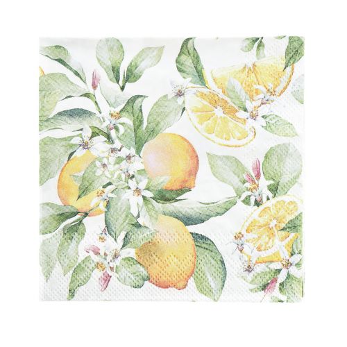 Floristik24 Serviettes décoration de table d'été décoration citron 25x25cm 20 pcs