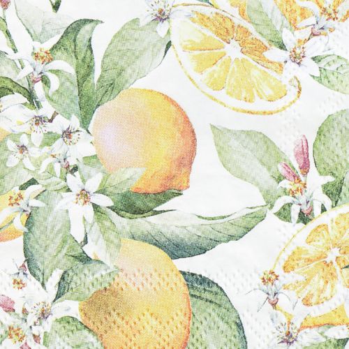 Floristik24 Serviettes décoration de table d'été décoration citron 25x25cm 20 pcs
