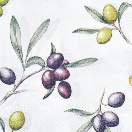 Article Serviettes de table décoration été vert olive violet 25x25cm 20pcs