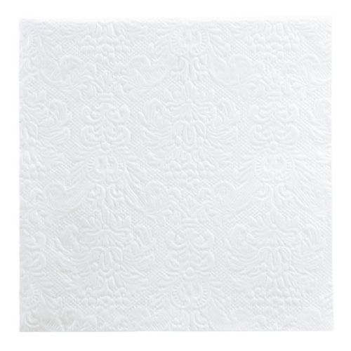 Article Serviettes de table blanches à motif gaufré 33 x 33 cm, lot de 15