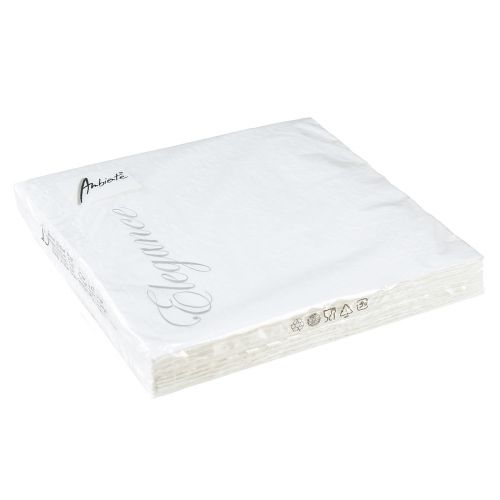 Article Serviettes de table blanches à motif gaufré 33 x 33 cm, lot de 15