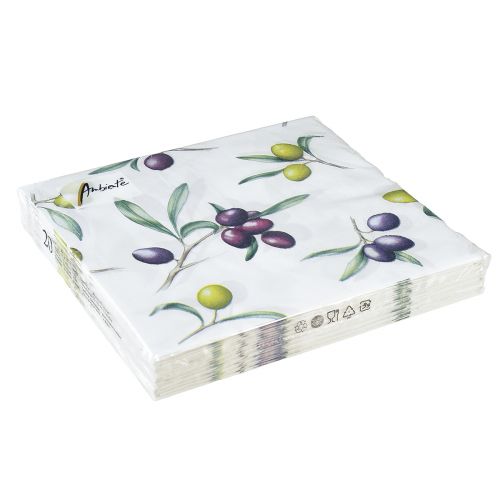 Article Serviettes aux olives décoration de table d&#39;été 33x33cm 20 pcs