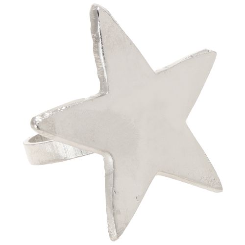 Floristik24 Porte-serviettes étoile ronds de serviette métal argenté 7cm Ø4cm 4 pcs