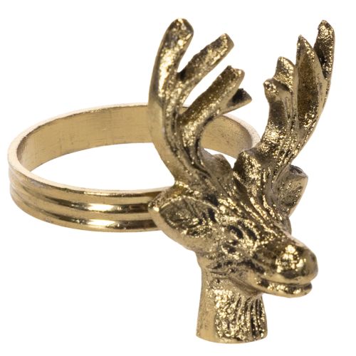 Rond de serviette en métal doré à motif tête de cerf, 6 cm, lot de 4 acheter | Floristik24.be