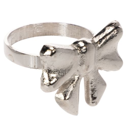 Rond de serviette nœud, métal argenté brillant, 5 cm, lot de 4 acheter | Floristik24.be
