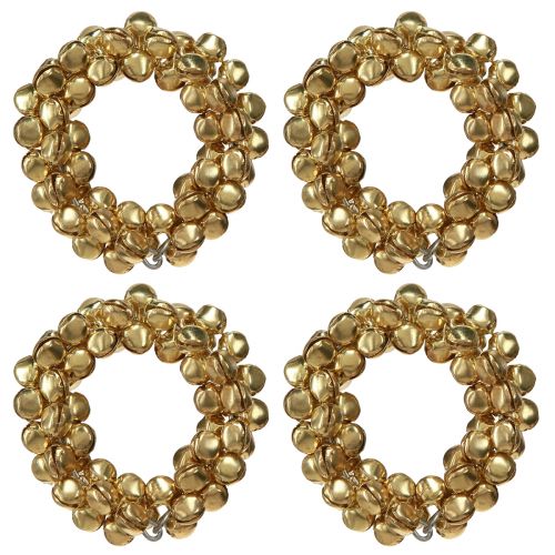 Floristik24 Ronds de serviette cloches en métal doré Ø5cm 8 pcs