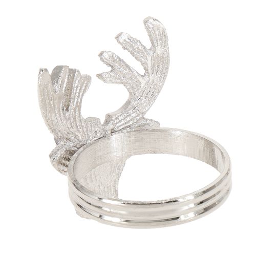 Article Ronds de serviette en métal argenté cerf Ø4cm 4 pièces