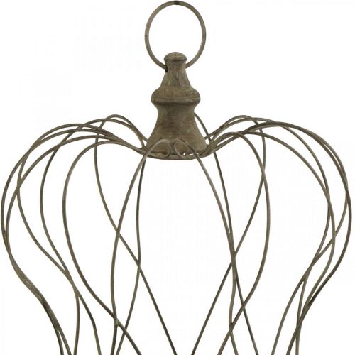 Floristik24 Shabby Chic Déco Couronne Couronne en métal rustique à suspendre H34cm