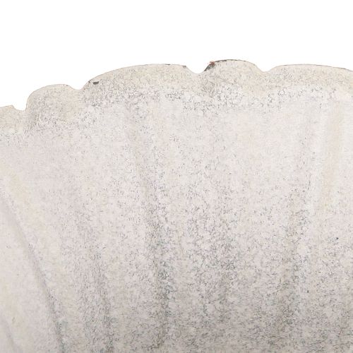 Floristik24 Décoration Shabby Chic Coupelle Métal Blanche Ø12cm H12cm