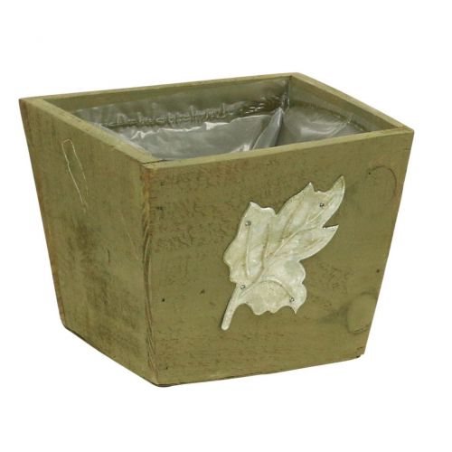Article Boîte à plantes bois shabby chic boîte en bois vert 11×14.5×14cm