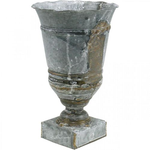 Floristik24 Coupe Shabby Chic décoration de table en métal coupe vase Ø18,5 H30cm