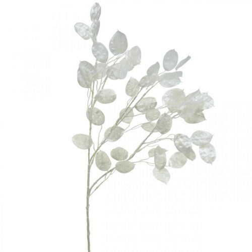 Article Branche décorative feuille d&#39;argent branche Lunaria blanche branche artificielle 70cm