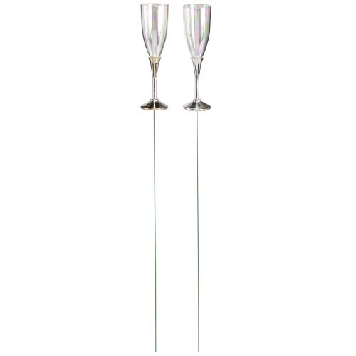 Article Décoration de réveillon à suspendre coupe à champagne sur fil H9,5cm 8 pièces