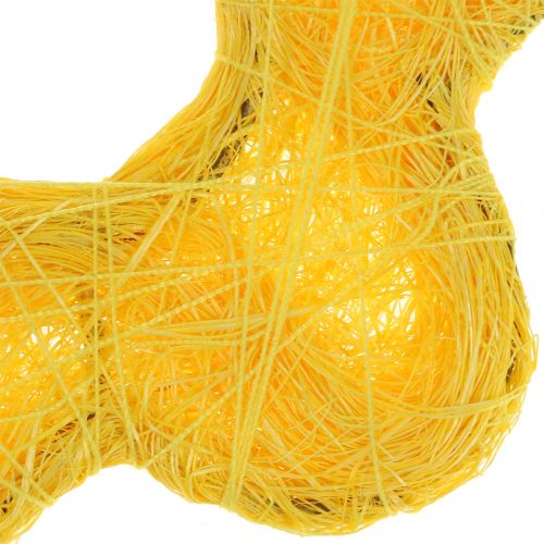 Floristik24 Fleur en sisal jaune Ø 7,5 cm 25 p.