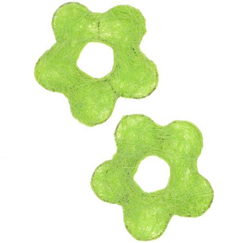Floristik24 Fleur de sisal vert clair Ø7,5cm 25 pcs
