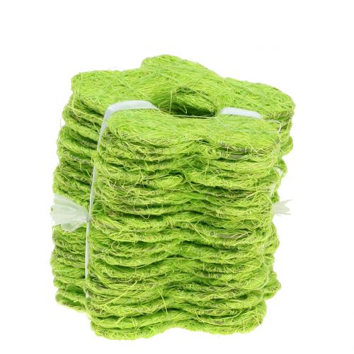 Floristik24 Fleur de sisal vert clair Ø7,5cm 25 pcs