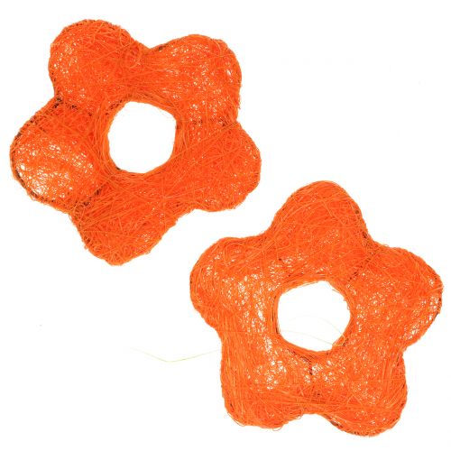 Floristik24 Fleur en sisal orange Ø 7,5 cm 25 p.