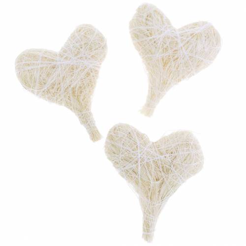 Article Coeur de sisal crème 5cm 24pcs