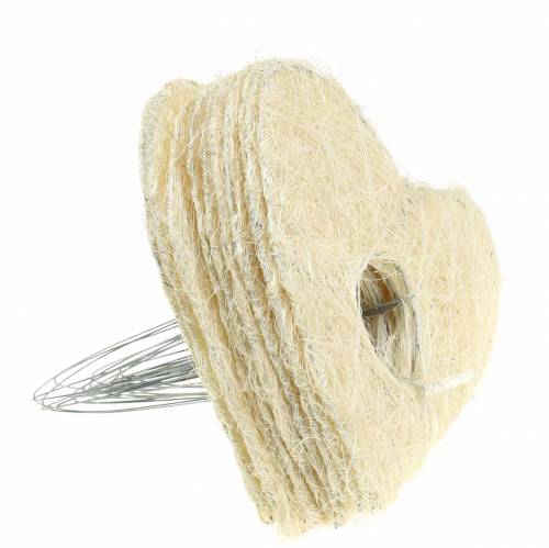 Article Manchette en sisal coeur blanchi 20cm 10 pcs