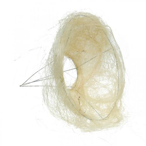 Article Bouquet de fleurs, manchette sisal blanchi Ø25cm 6 pcs