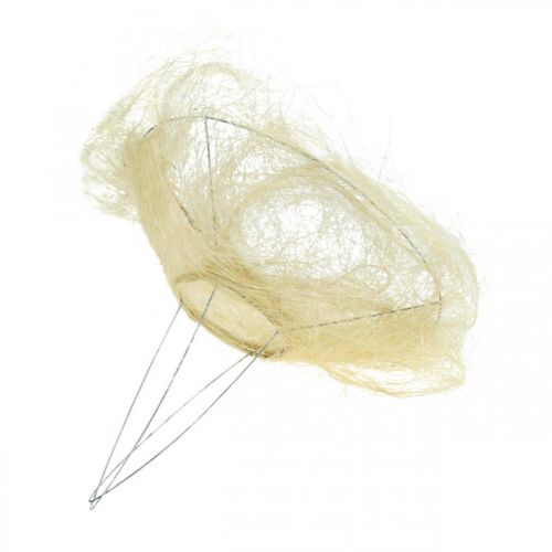 Article Bouquet de fleurs, manchette sisal blanchi Ø25cm 6 pcs