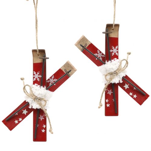 Floristik24 Crâne Rouge pour accrocher un arbre de Noël 13,7cm x 7cm 3pcs