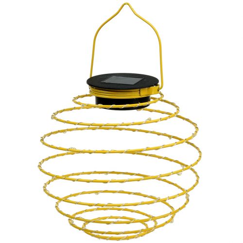 Article Lampe solaire de jardin jaune 22cm avec 25LEDs blanc chaud