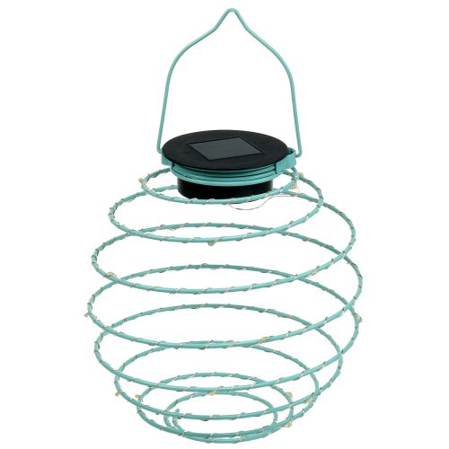 Floristik24 Lampe solaire de jardin turquoise 22cm avec 25LEDs blanc chaud