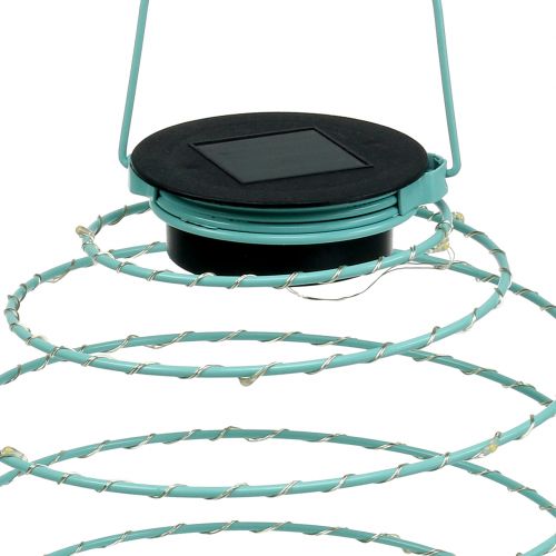 Article Lampe solaire de jardin turquoise 22cm avec 25LEDs blanc chaud