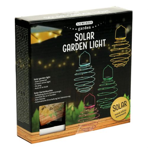 Article Lampe solaire de jardin turquoise 22cm avec 25LEDs blanc chaud