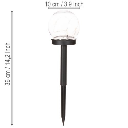 Lampe de jardin, globe lumineux avec piquet de terre pour éclairage extérieur, 36 cm, lot de 4 | Floristik24.be