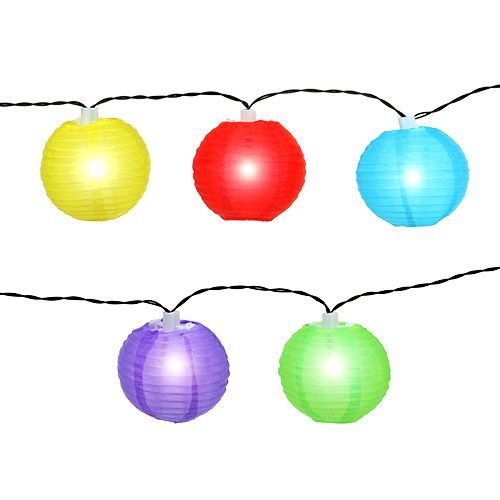 Article Lanterne solaire chaîne LED colorée 4,5m 10 ampoules blanc froid