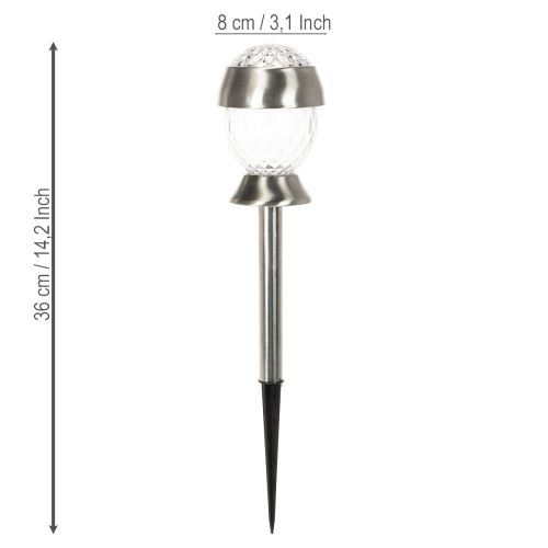 Lot de 4 lampes solaires de jardin avec piquet, 36 cm | Floristik24.be