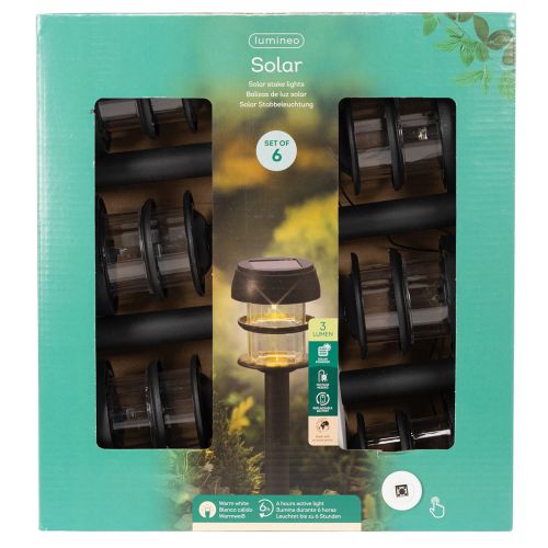 Lampes solaires de jardin avec piquet, lampes d'extérieur pour allées de jardin, 35 cm, lot de 6 | Floristik24.be
