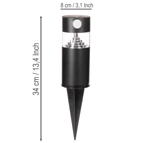 Lampe solaire de jardin avec détecteur de mouvement, LED, 34 cm | Floristik24.be