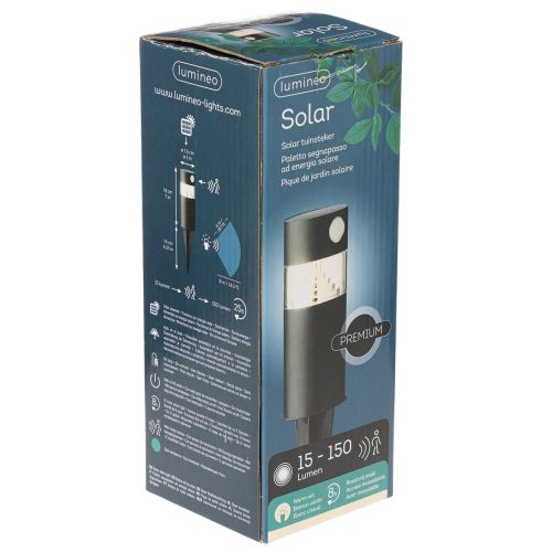 Lampe solaire de jardin avec détecteur de mouvement, LED, 34 cm | Floristik24.be