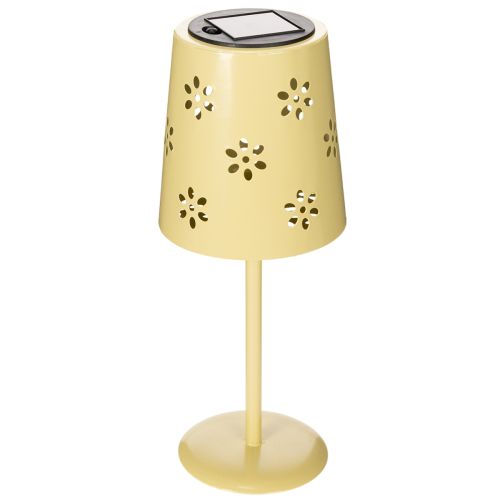 Lampe solaire de table à motif floral délicat pour balcon ou terrasse, 28 cm
