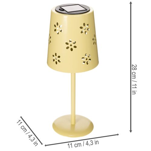Article Lampe solaire de table à motif floral délicat pour balcon ou terrasse, 28 cm
