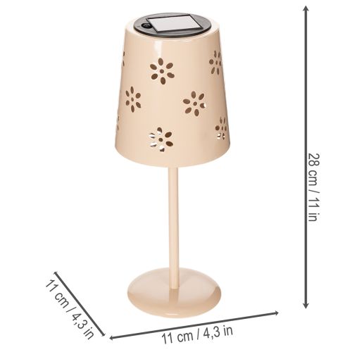 Article Lampe de table à motif floral, solaire, pour un éclairage romantique de jardin, 28 cm