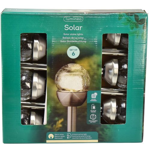 Floristik24 Piquet de jardin solaire lampes solaires balcon Ø6cm H36cm 6 pcs