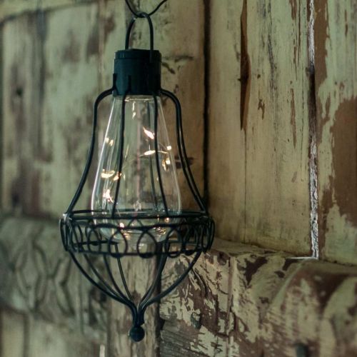 Floristik24 Lampe solaire à suspendre, lanterne de jardin blanc chaud Ø11cm H21cm