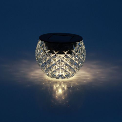 Floristik24 Lampe solaire lampe de table balcon verre solaire Ø7,5cm H6cm