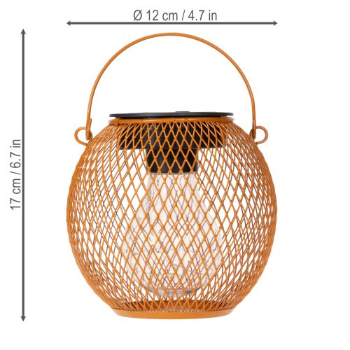 Article Lanterne solaire LED pour un éclairage d'ambiance dans le jardin, au design métallique élégant, 12 cm