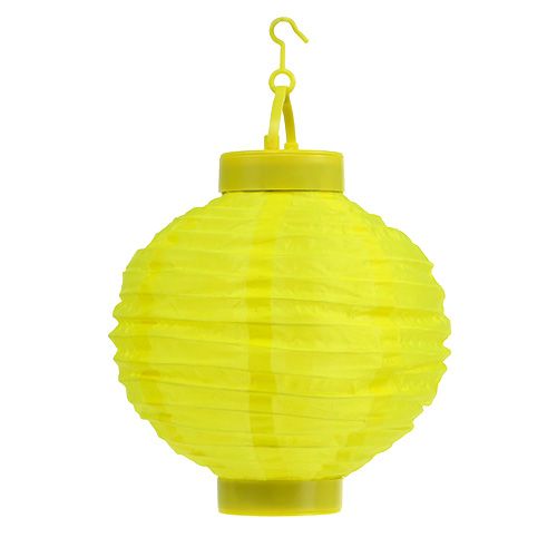 Article Lampion LED avec solaire 20cm jaune