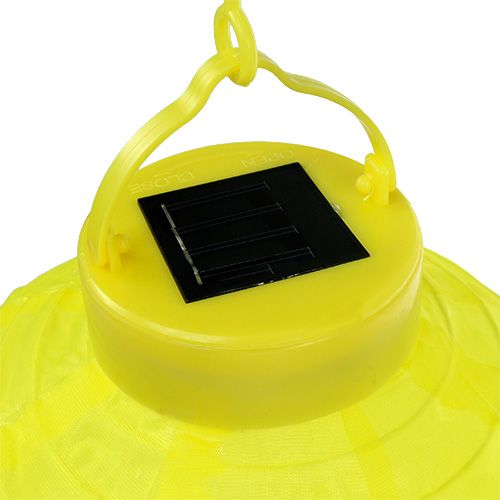 Article Lampion LED avec solaire 20cm jaune