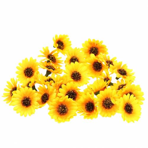 Floristik24 Décor épars têtes de tournesol jaune Ø3.3cm 100p