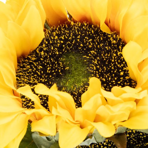 Tournesol artificiel avec feuilles et fleurs réalistes, 58 cm, lot de 3 | Floristik24.be