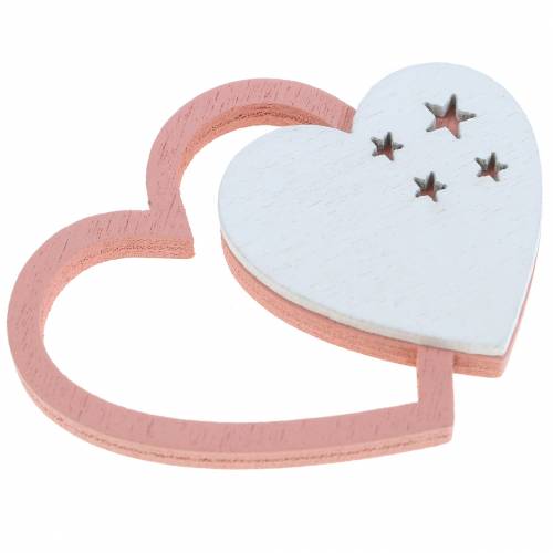 Article Décoration à disperser coeurs rose/blanc 24 pcs